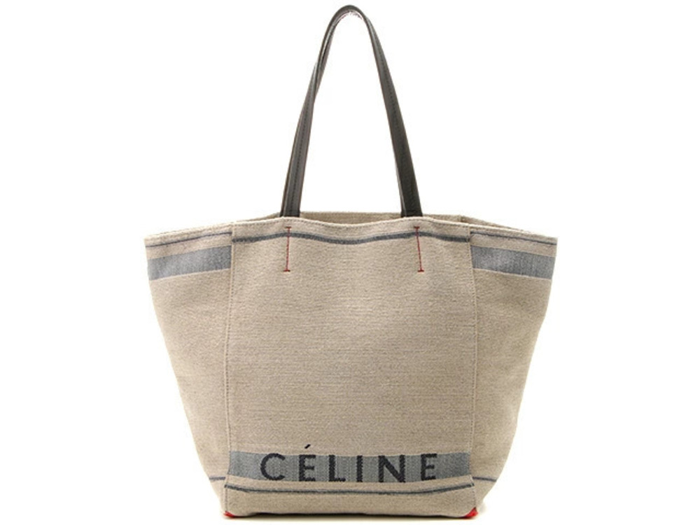 Celine Cabas Phantom Tote Bag Canvas Leather Black